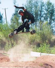 Person mountainboarding